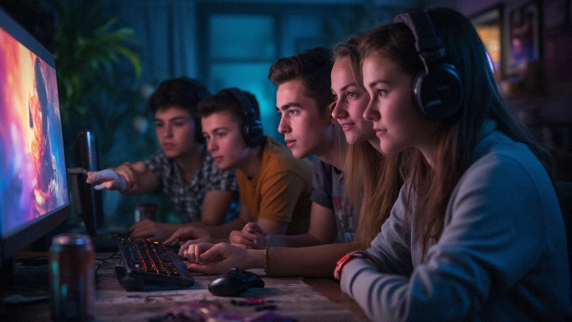 Gamers analyzing skins